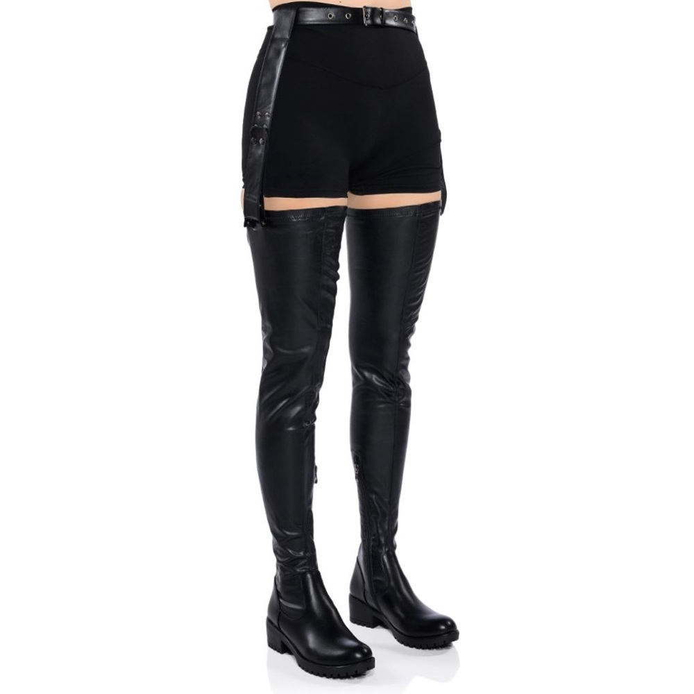Azalea Wang “Smitten Over You” Thigh High Boot with Belt